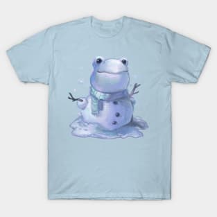 Painted Festive Frog in Snow T-Shirt